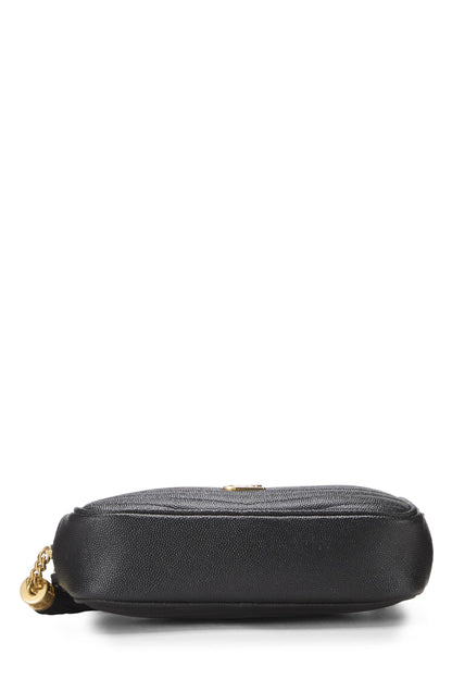 Yves Saint Laurent, Pre-Loved Black Grainy Leather Lou Camera Bag Mini, Black