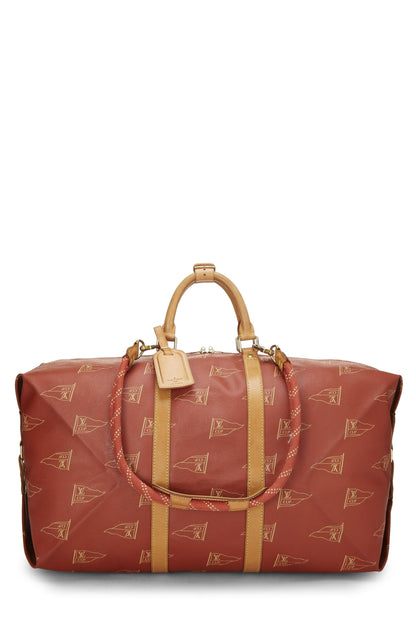 Louis Vuitton, Lienzo revestido rojo Pre-Loved America's Cup Sac Cabourg, Rojo