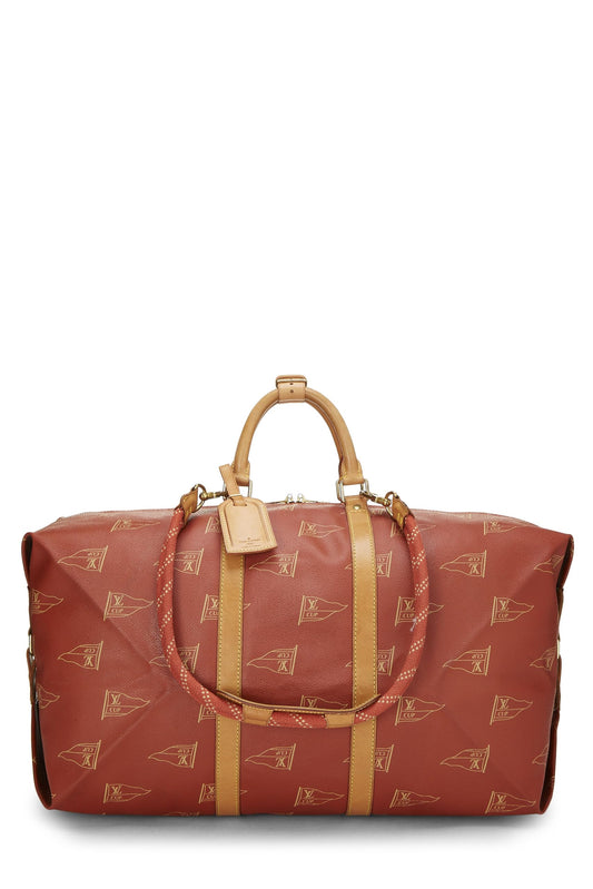 Louis Vuitton, Pre-Loved Red Coated Canvas America's Cup Sac Cabourg, Red