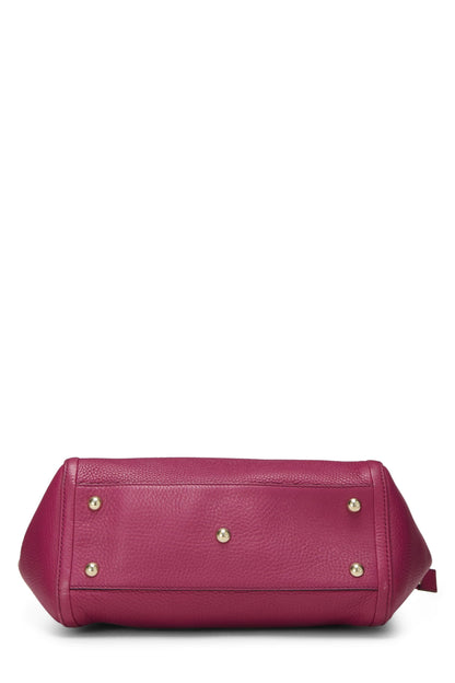 Gucci, sac à main Soho en cuir grainé violet d'occasion, violet