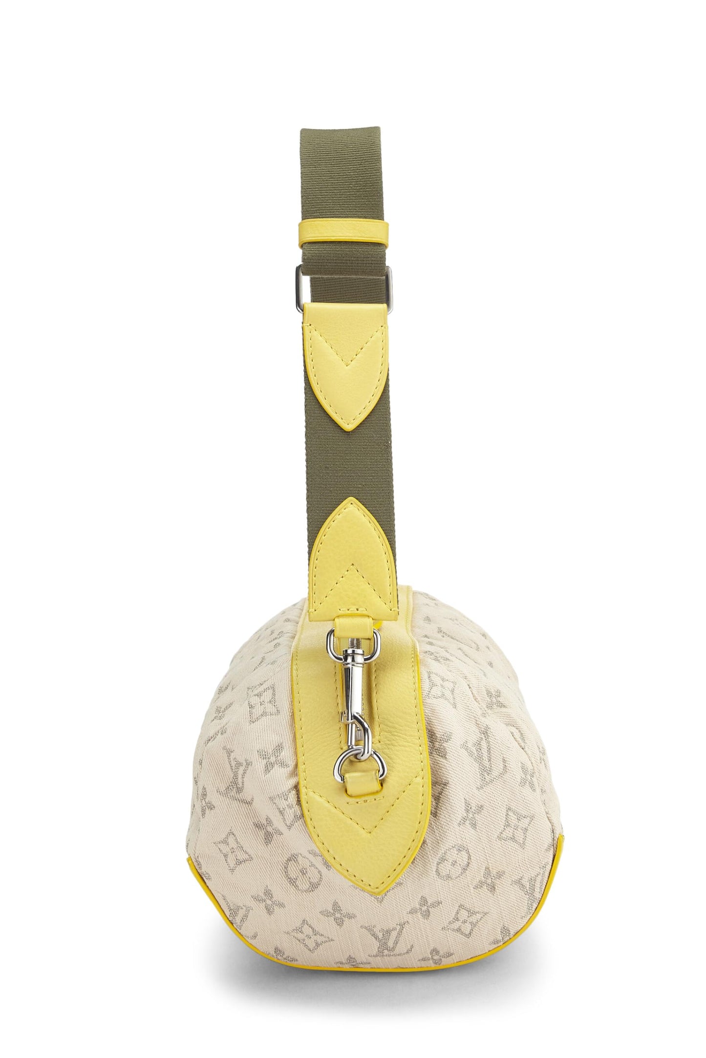 Louis Vuitton, Pre-Loved Jaune Monogram Denim Pochette Round, Yellow