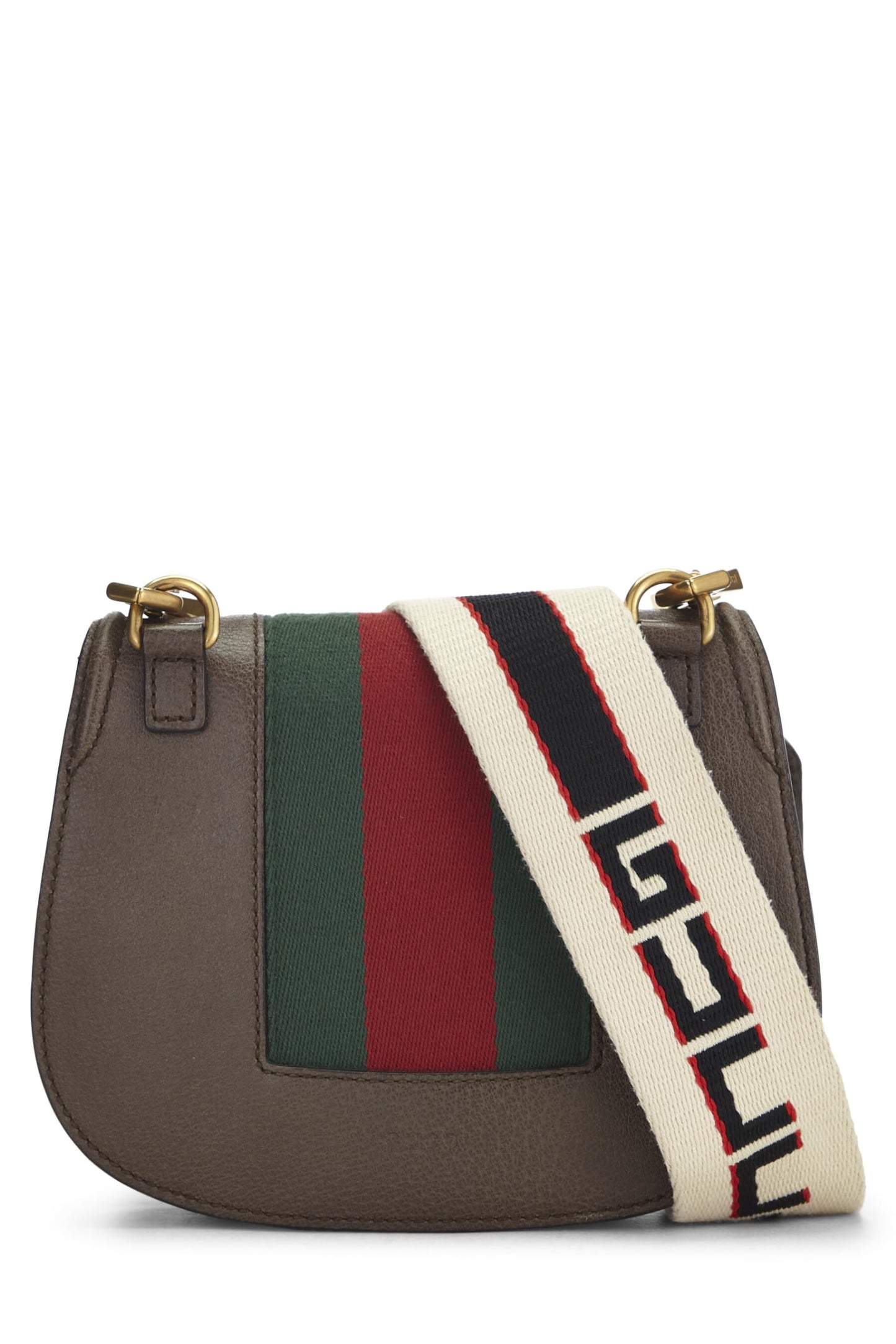 Gucci, sac à bandoulière Linea en cuir marron d'occasion, petit modèle, marron