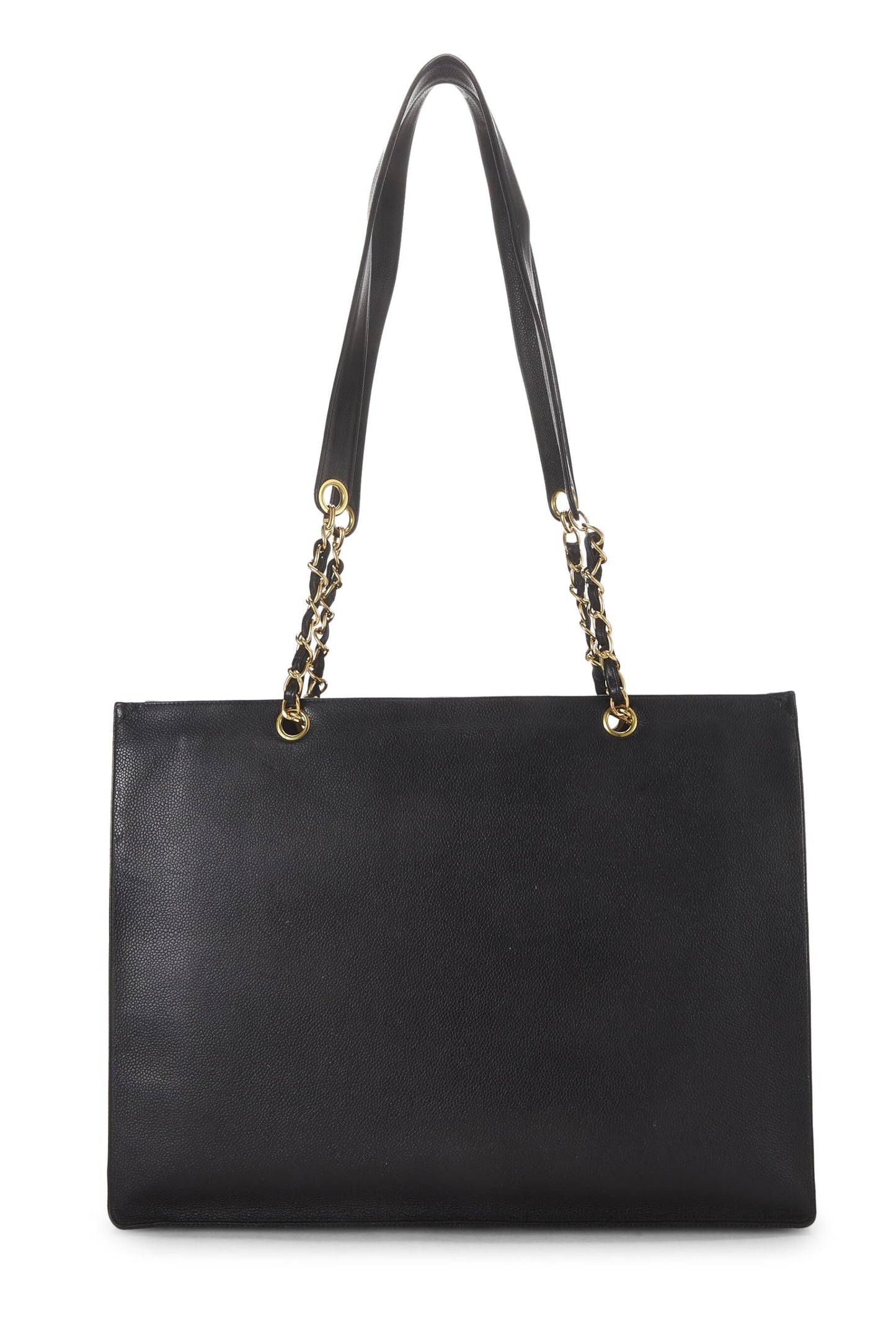 Chanel, Pre-Loved Black Caviar Flat Chain Tote Large, Black