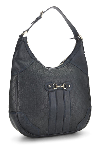 Gucci, Pre-Loved Navy Guccissima Leather Catherine Hobo, Navy