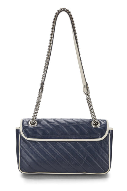 Gucci, sac à bandoulière GG Marmont Torchon en cuir bleu marine d'occasion, petit modèle, bleu marine