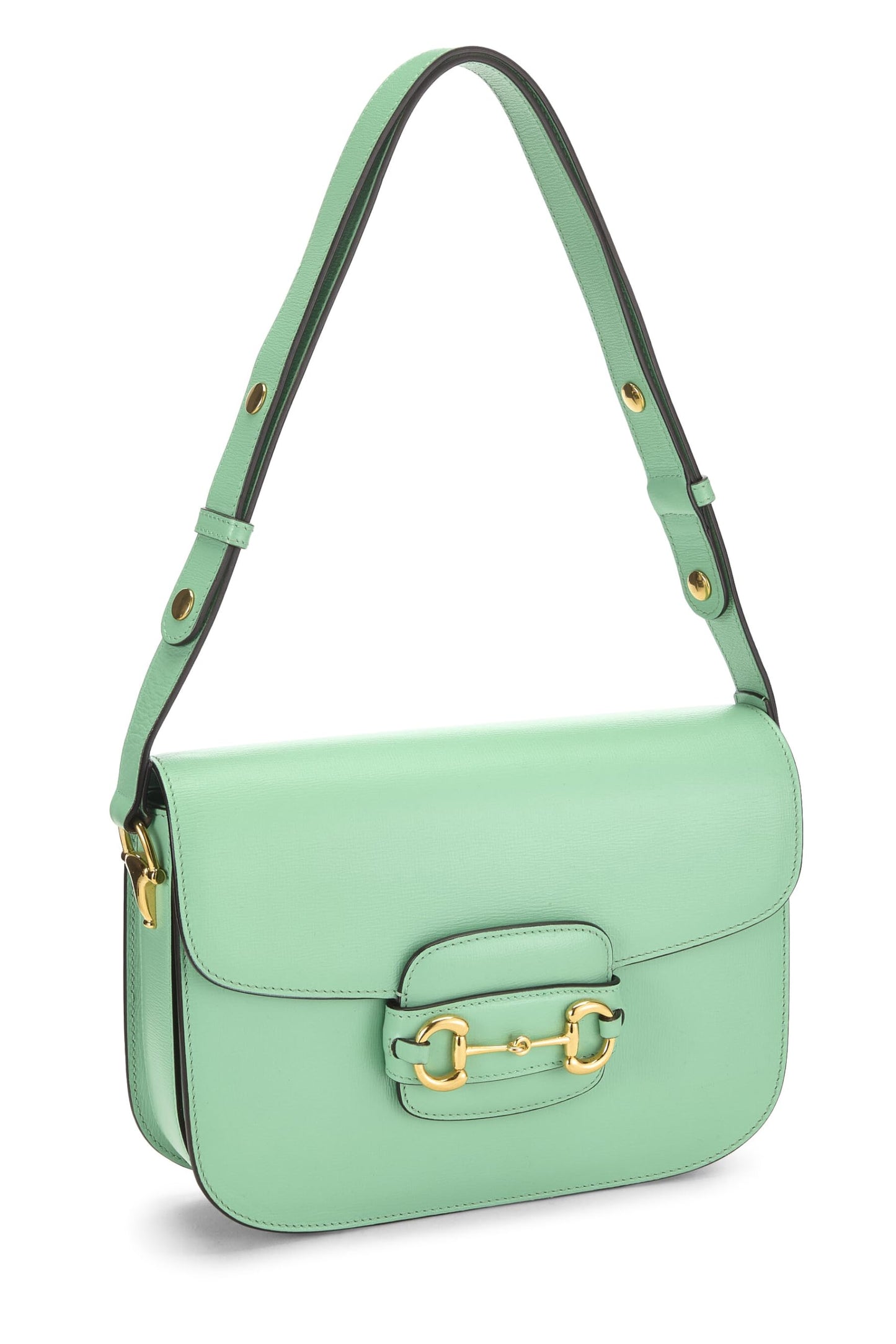 Gucci, Pre-Loved Green Leather 1995 Horsbit Shoulder Bag, Green