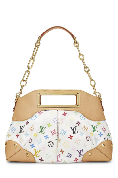 Louis Vuitton, Pre-Loved Takashi Murakami x Louis Vuitton White Monogram Multicolore Judy MM, White