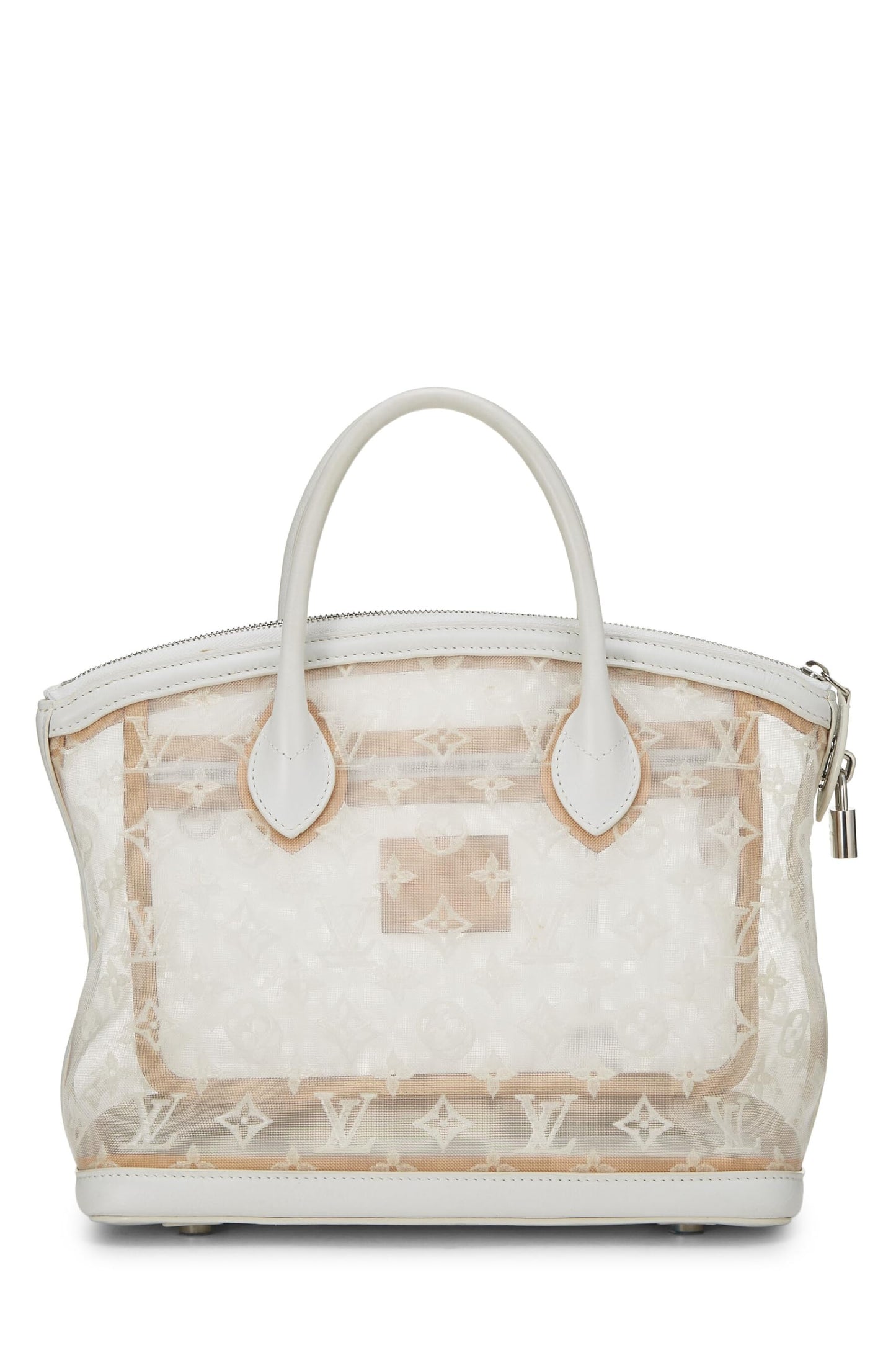 Louis Vuitton, Lockit transparente de malla con monograma blanco Pre-Loved, Blanco