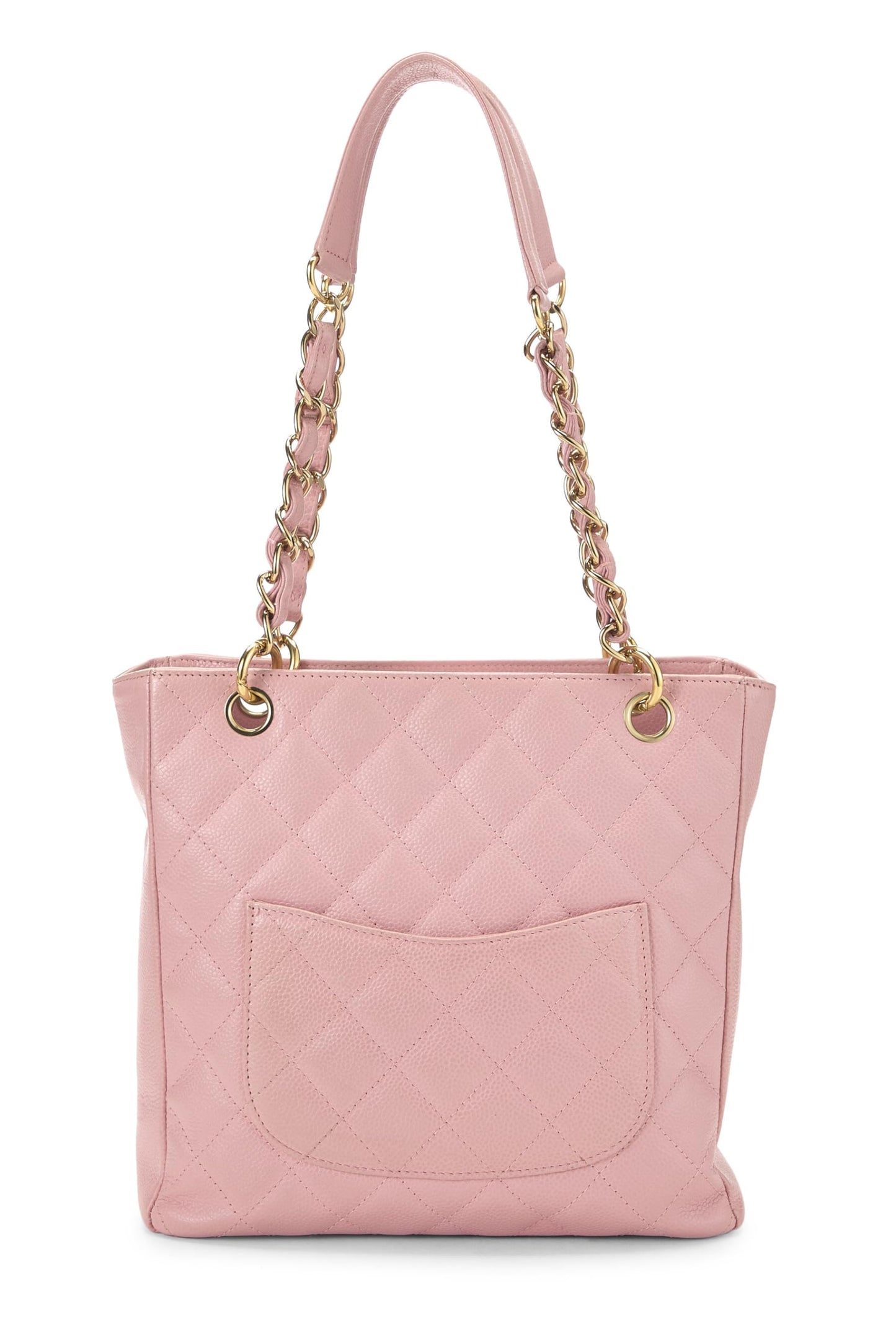 Chanel, Pre-Loved Pink Quilted Caviar Petite Shopping Tote (PST), Pink