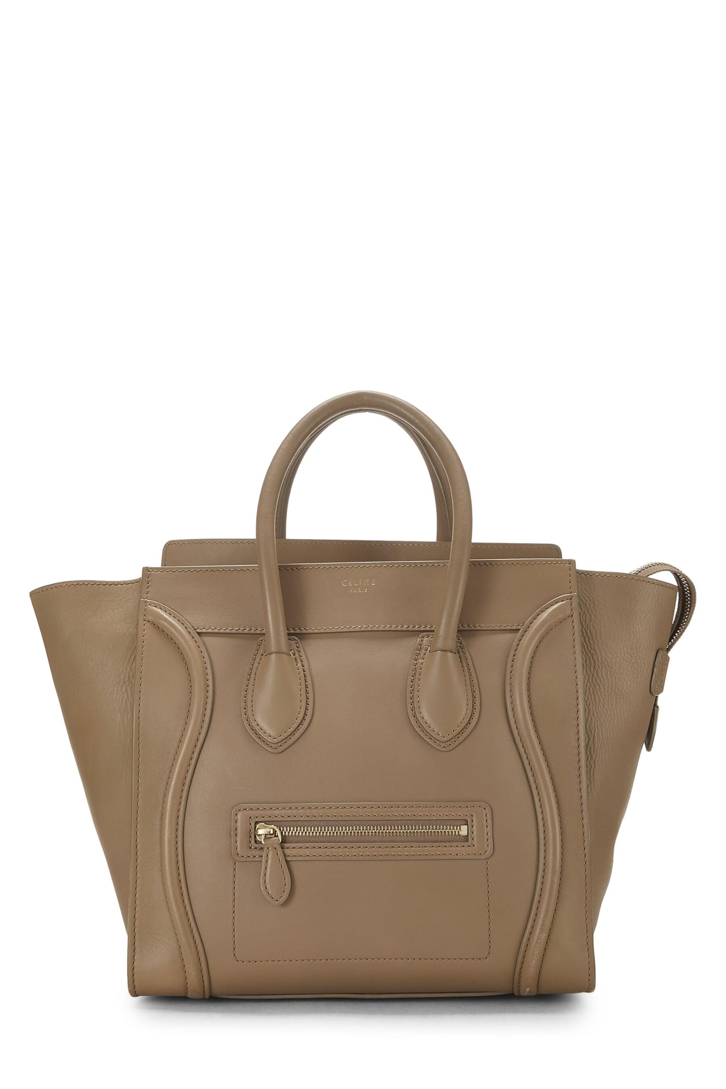 Céline, Mini-valise en cuir de veau beige d'occasion, beige