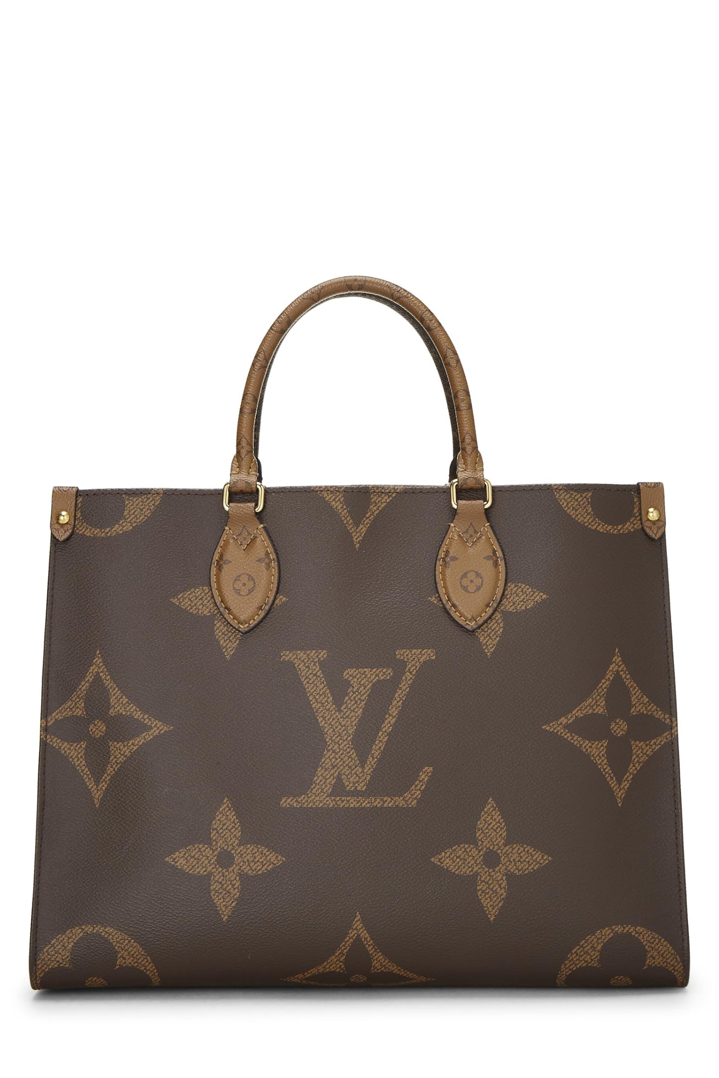 Louis Vuitton, Pre-Loved Brown Giant Monogram On The Go MM, Brown