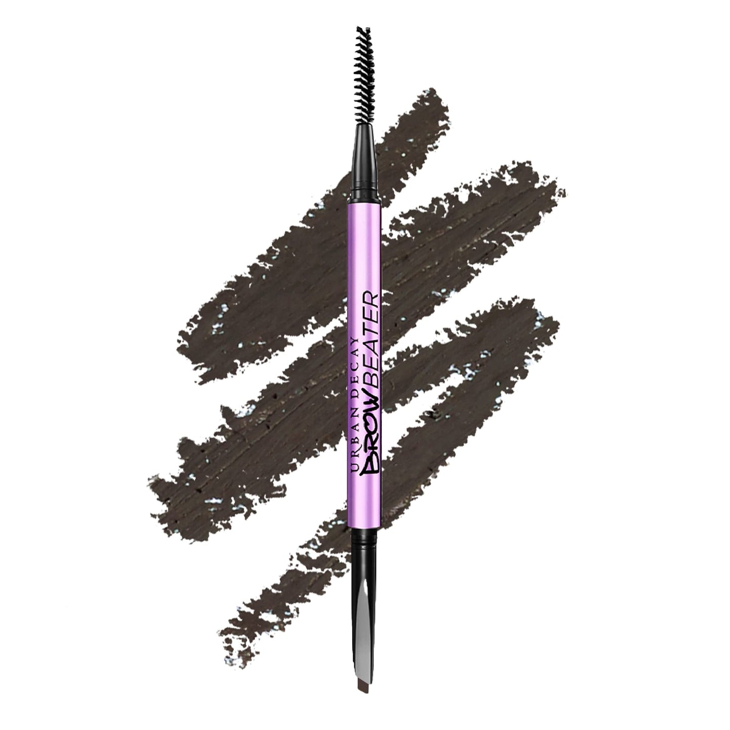 Urban Decay Brow Beater Micro Fine Waterproof Brow Pencil &amp; Spoolie Brush (Dark Drapes - Dark Brown), resistente a las manchas, hidratante, vitamina E, aceite de argán y aceite de coco, vegano - 0.0018 oz