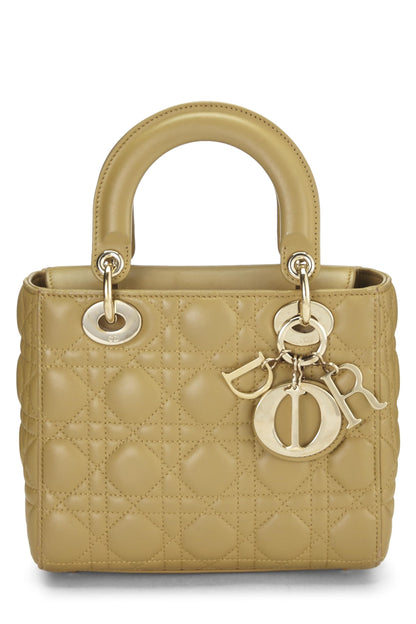 Dior, Sac Lady Dior Small en cuir d'agneau Cannage vert d'occasion My ABCDior, vert