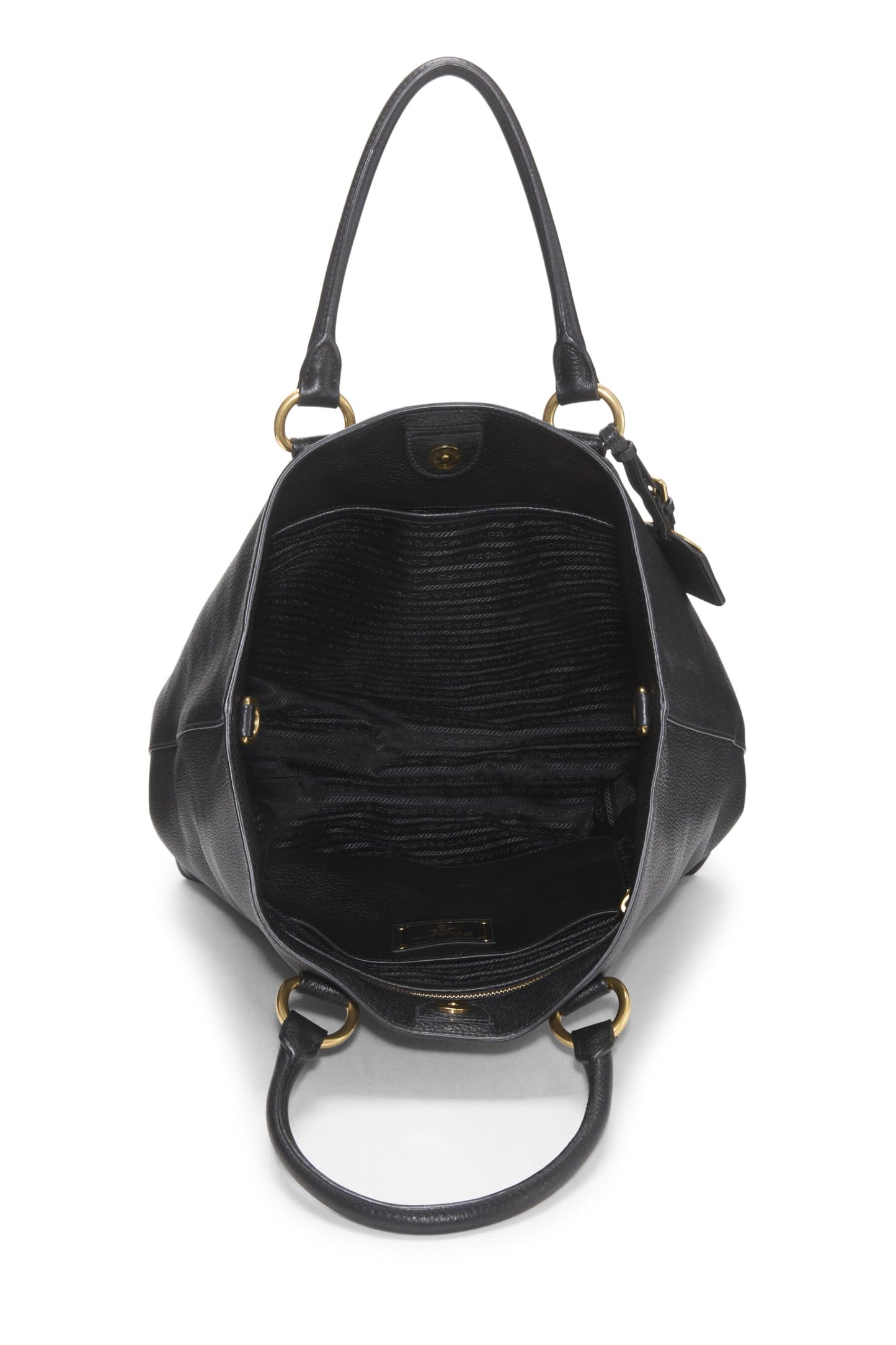 Prada, sac cabas convertible Vitello Daino Phenix d'occasion, noir