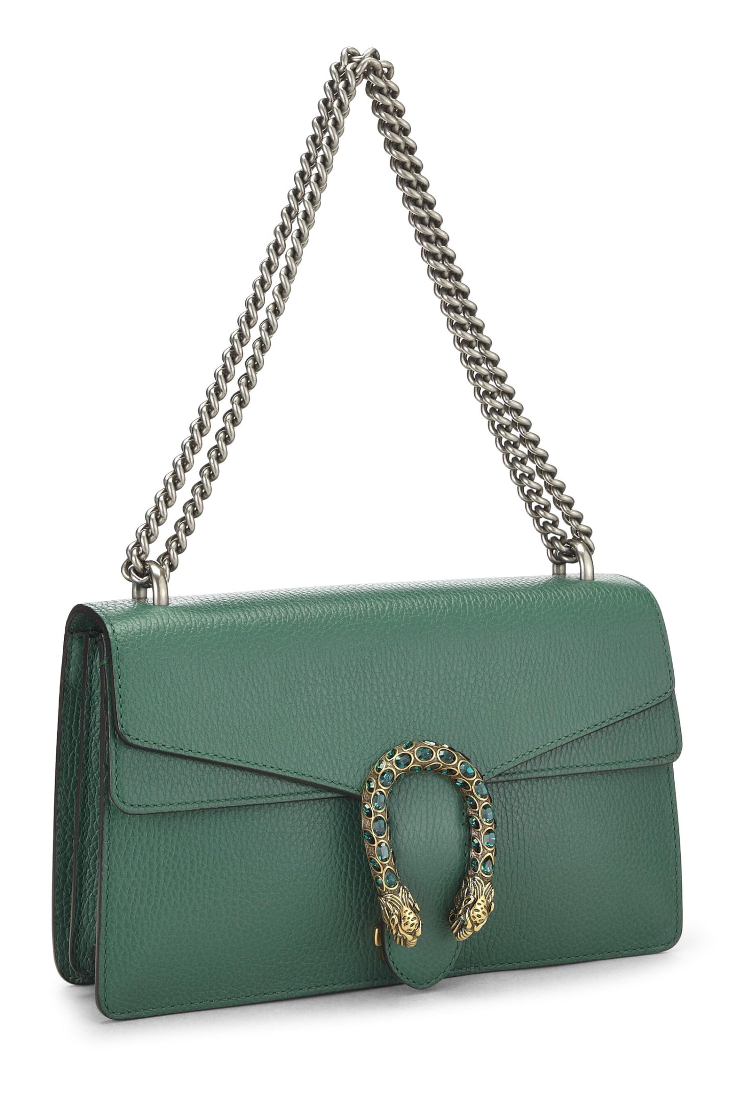 Gucci, Pre-Loved Green Leather Dionysus Shoulder Bag Small, Green