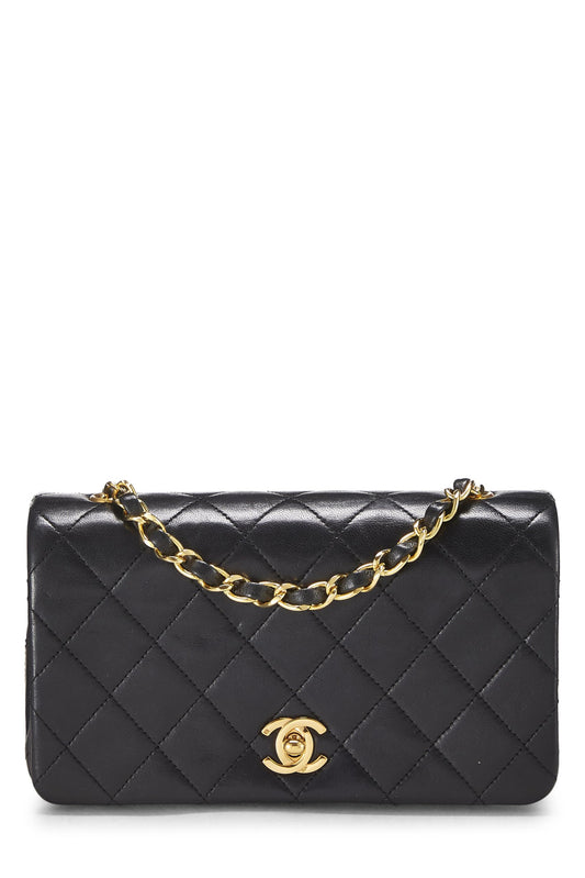 Chanel, Pre-Loved Black Quilted Lambskin Full Flap Mini, Black