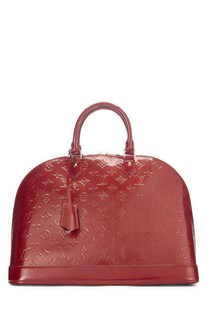 Louis Vuitton, Pre-Loved Cerise Monogram Vernis Alma MM NM, Red