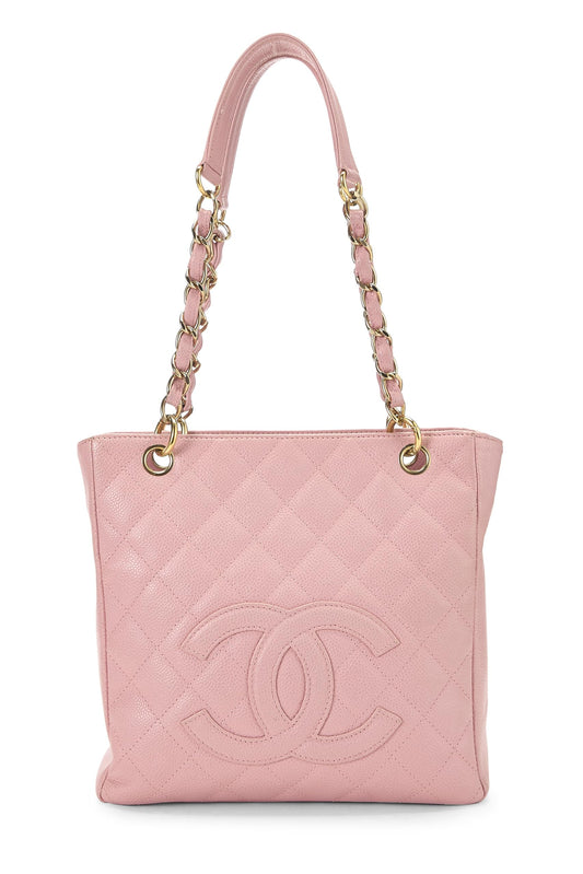 Chanel, Bolso shopping Petite de caviar acolchado rosa Pre-Loved (PST), Rosa