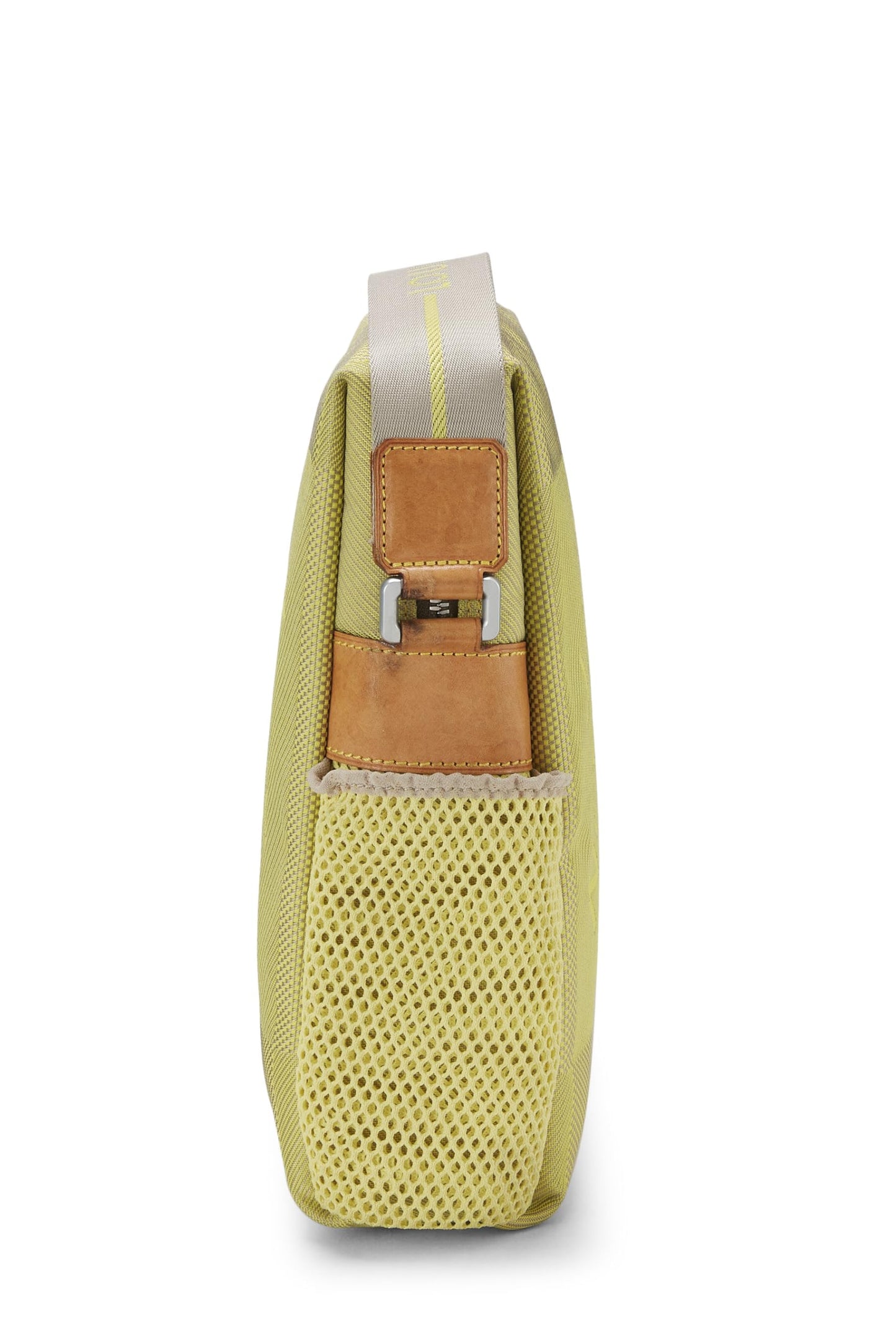 Louis Vuitton, Bandolera Damier Geant Weatherly de edición limitada Pre-Loved LV Cup Jaune Green, Amarillo