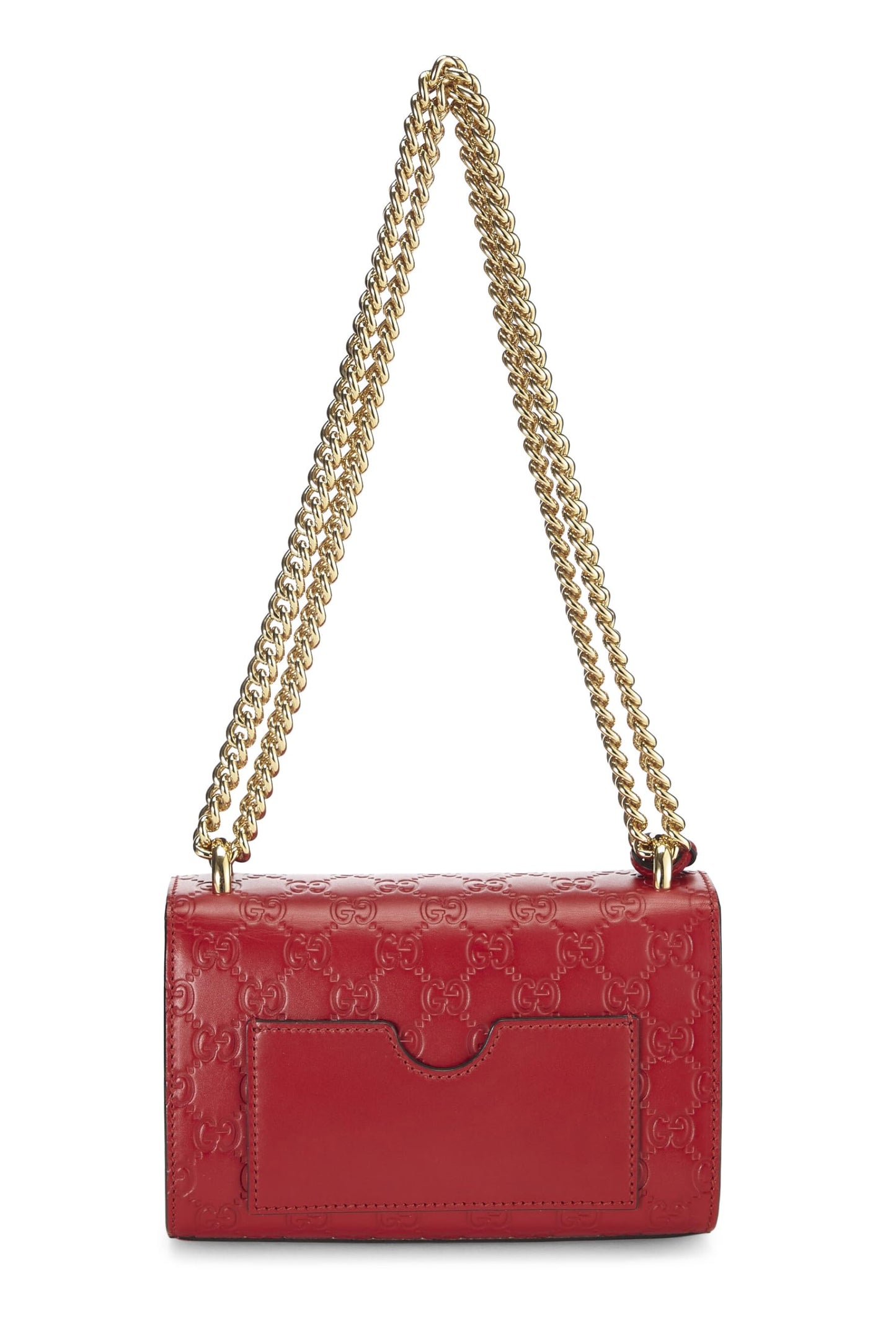 Gucci, Pre-Loved Red Guccissima Leather Padlock Bag Small, Red