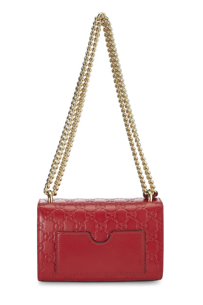 Gucci, petit sac à cadenas en cuir rouge Guccissima d'occasion, rouge