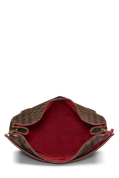 Louis Vuitton, Damier Ebene Caissa Hobo pré-aimé, Rouge