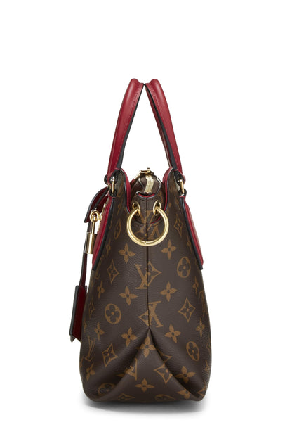 Louis Vuitton, sac fourre-tout zippé à fleurs Monogram rouge d'occasion PM, rouge