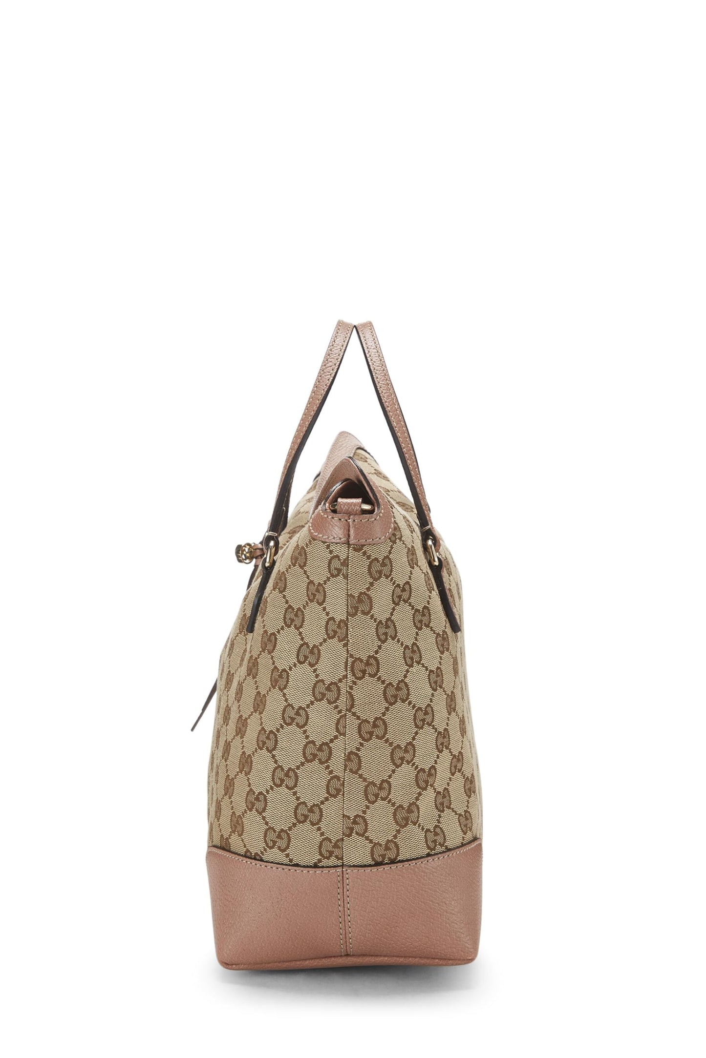 Gucci, Pre-Loved Pink Original GG Canvas Bree Top Handle Bag, Pink