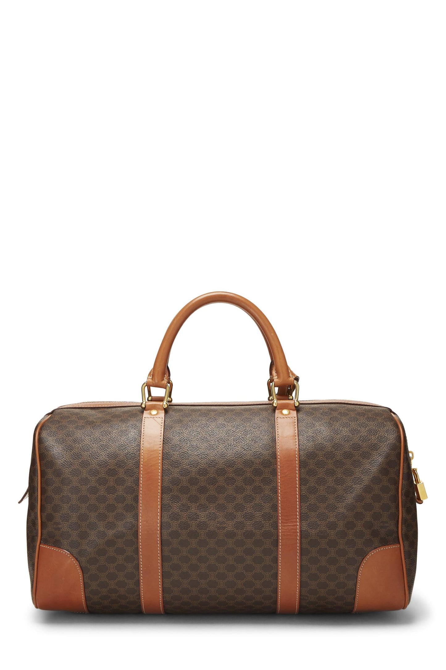 Céline, Sac Boston Macadam en toile enduite marron d'occasion, marron