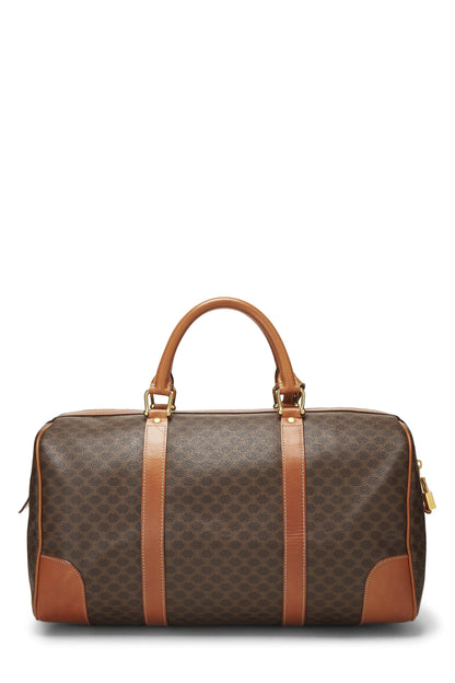 Céline, Pre-Loved Brown Coated Canvas Macadam Boston Bag, Brown