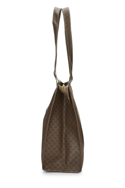 Céline, Pre-Loved Brown Coated Canvas Macadam Tote, Brown