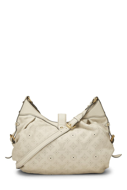 Louis Vuitton, Cuero Mahina con monograma blanco Pre-Loved XS, Blanco