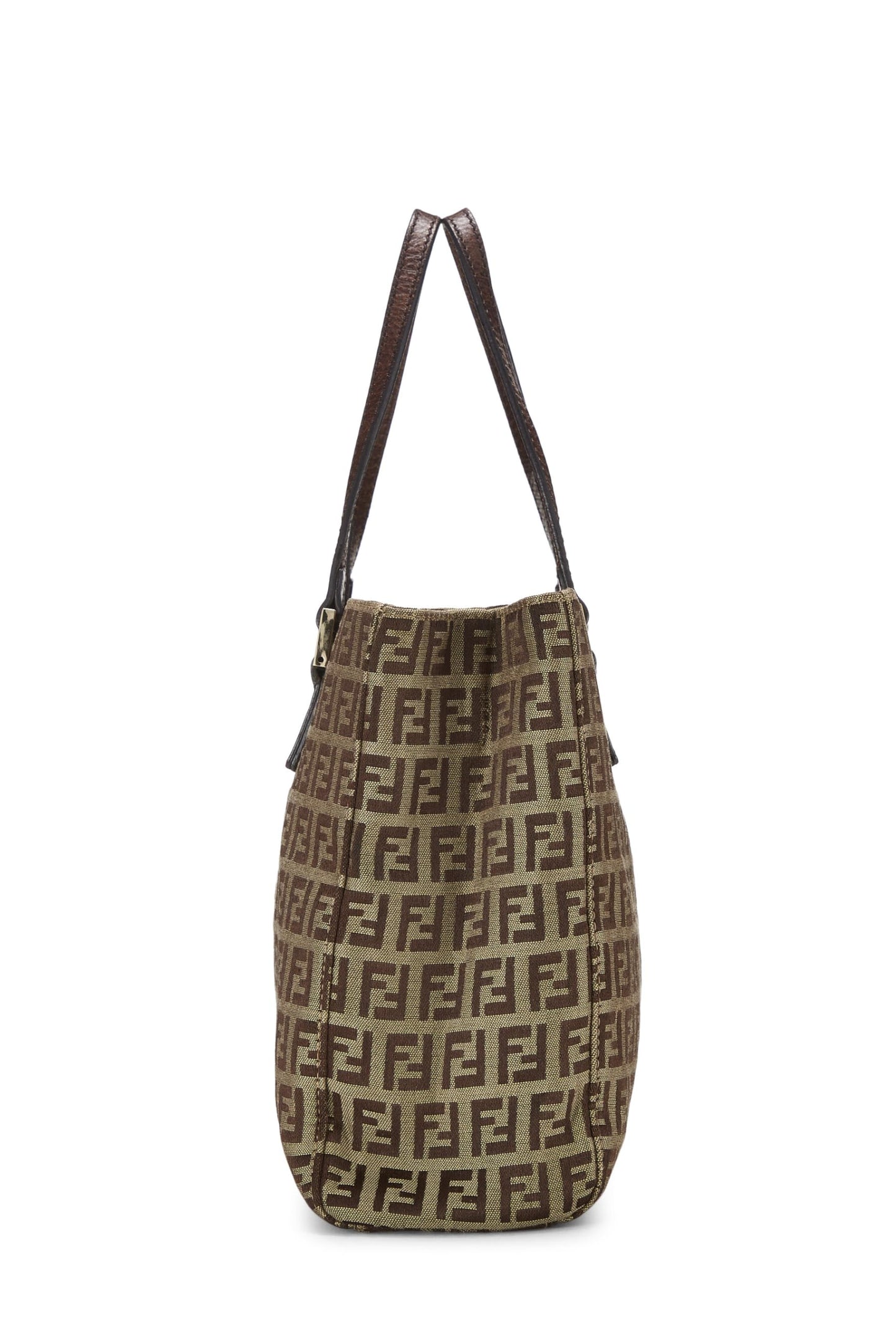 Fendi, Bolso tote pequeño de lona con forma de calabacín marrón Pre-Loved, Marrón