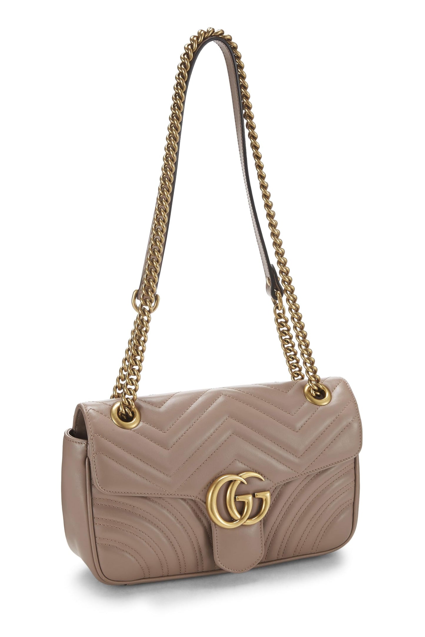 Gucci, sac à bandoulière GG Marmont en cuir rose d'occasion, rose