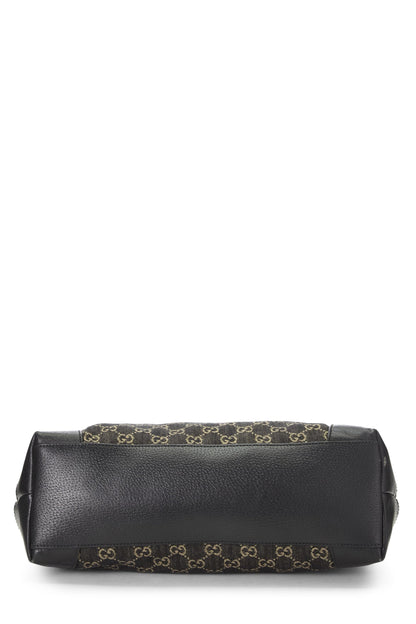 Gucci, sac fourre-tout Ophidia Medium en denim GG noir d'occasion, noir