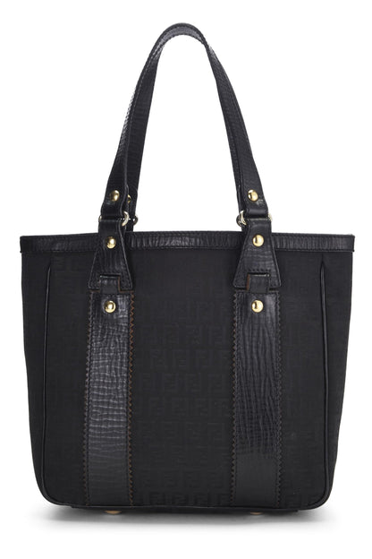 Fendi, sac fourre-tout en toile Zucchino noir d'occasion, petit modèle, noir