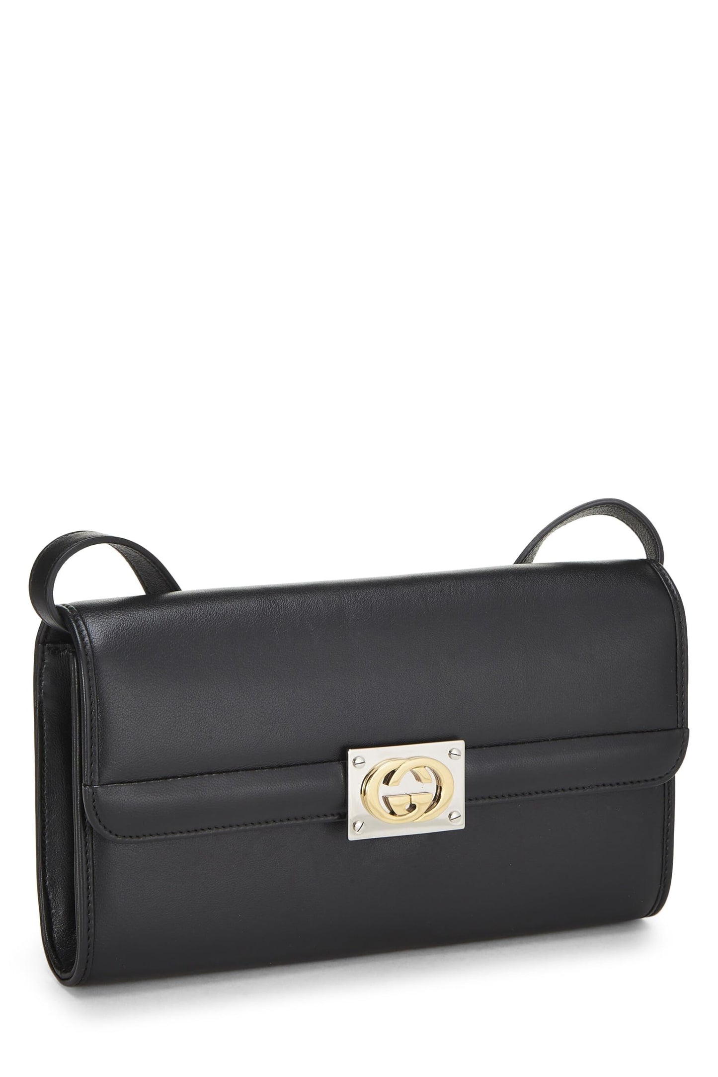 Gucci, Pre-Loved Black Leather Matisse Convertible Clutch, Black