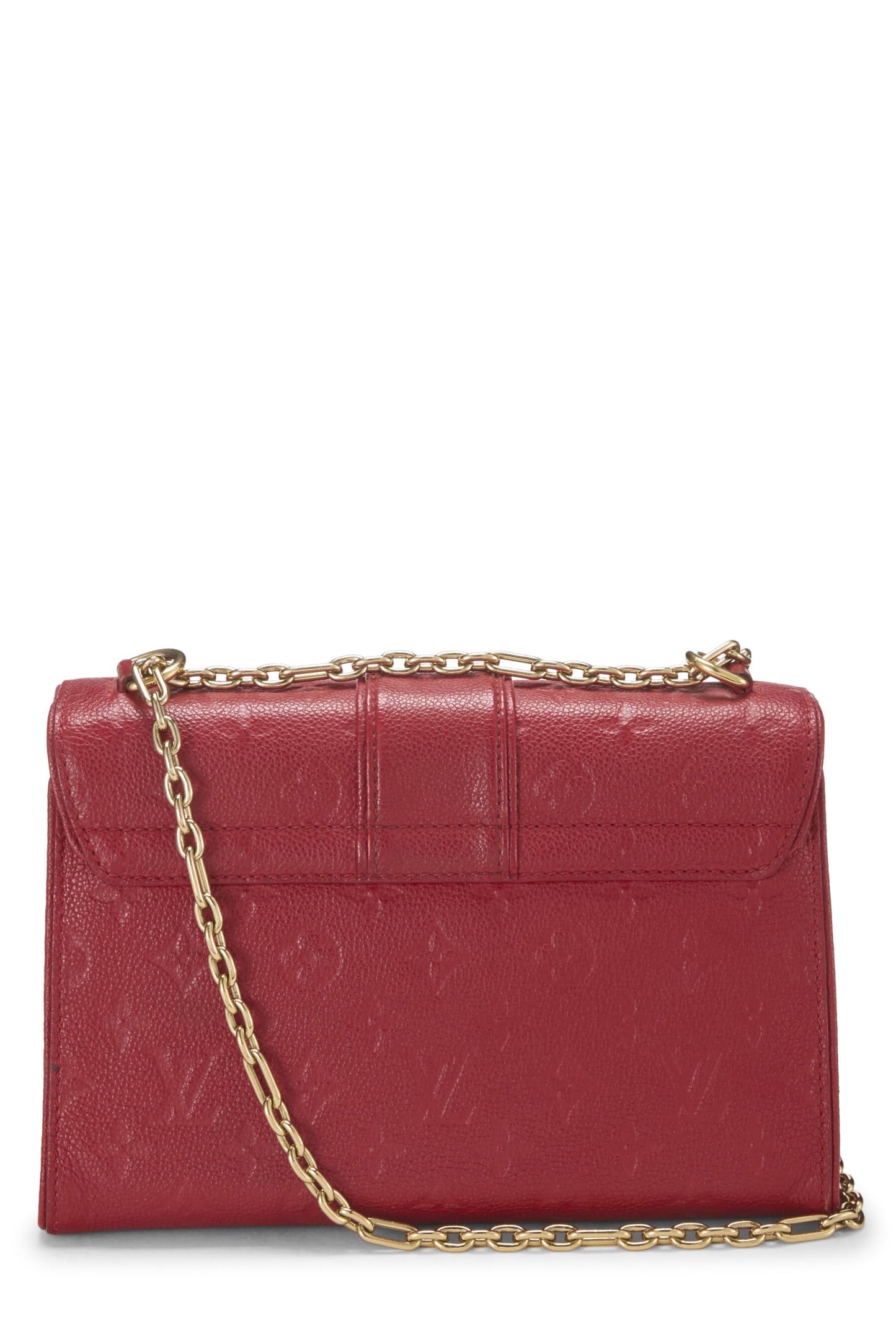 Louis Vuitton, Pre-Loved Cherry Monogram Empreinte Saint Sulpice PM, Rojo