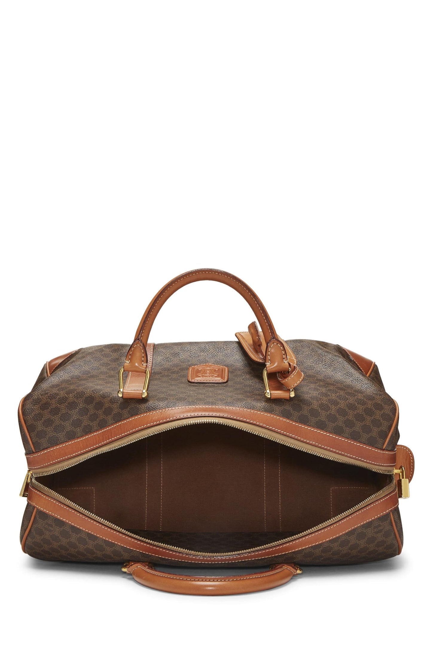 Céline, Sac Boston Macadam en toile enduite marron d'occasion, marron