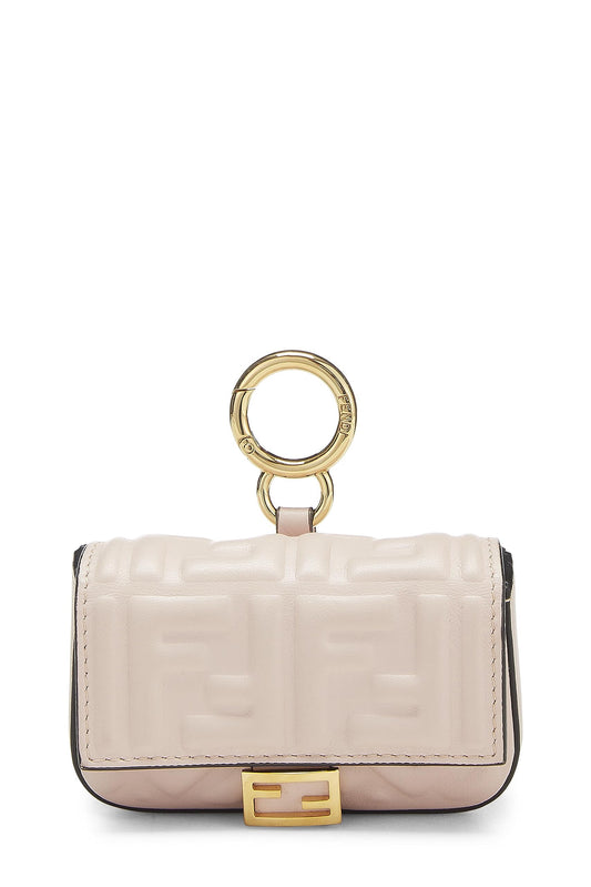 Fendi, Charm de sac convertible en baguette brodée rose d'occasion Nano, rose