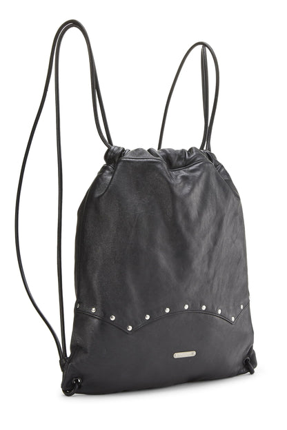 Yves Saint Laurent, Pre-Loved Black Leather Studded Teddy Backpack, Black