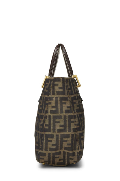 Fendi, Bolso pequeño de lona Zucca marrón Pre-Loved, Marrón