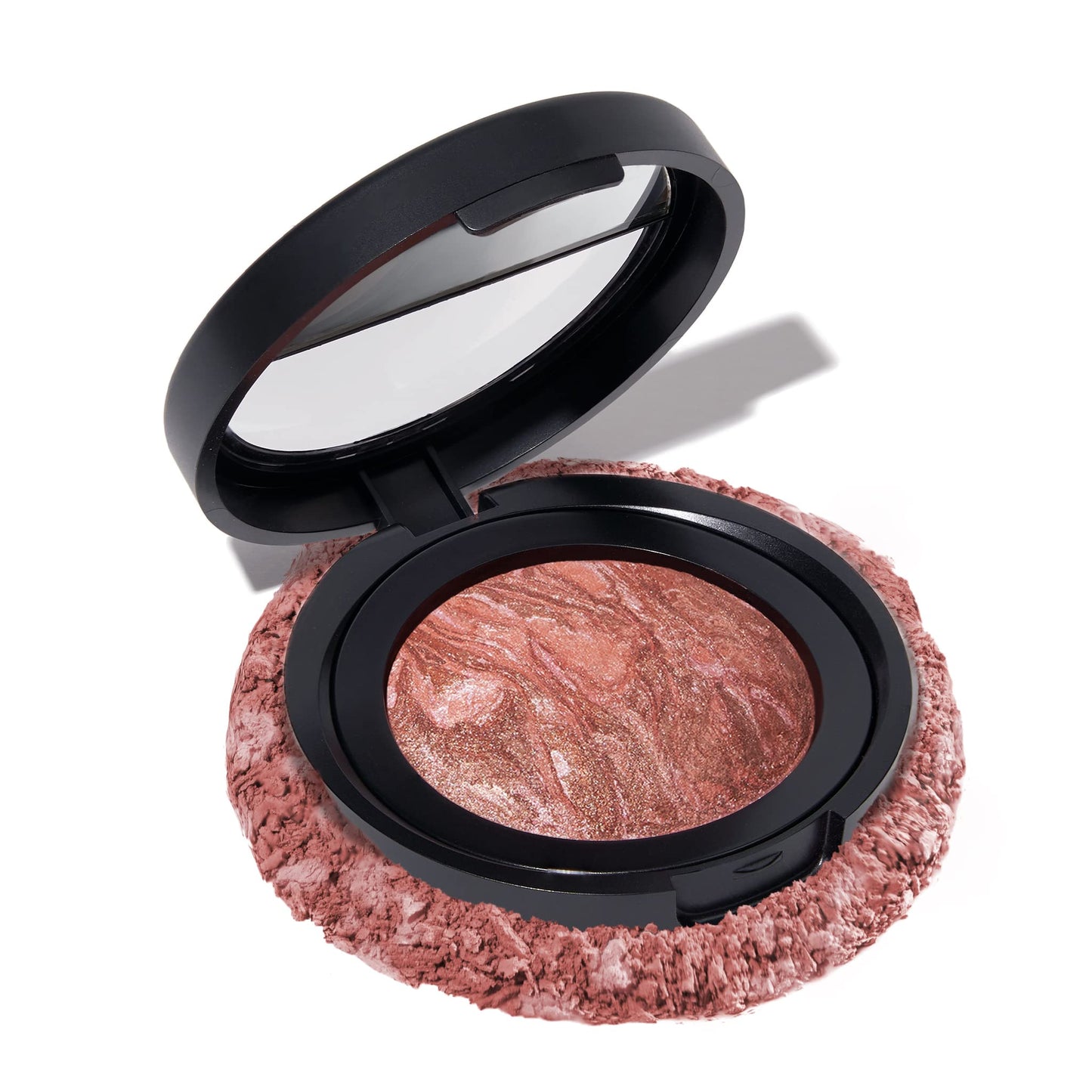 LAURA GELLER NEW YORK Rubor marmoleado Baked Blush-n-Brighten con brocha para rubor en ángulo, Sunswept