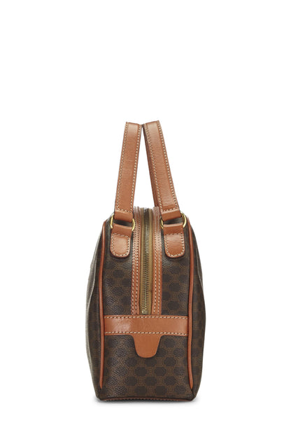 Céline, Pre-Loved Brown Coated Canvas Macadam Handbag, Brown