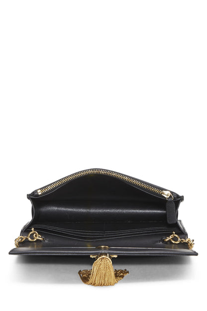 Yves Saint Laurent, Pre-Loved Black Calfskin Kate Tassel Wallet On Chain (WOC), Black