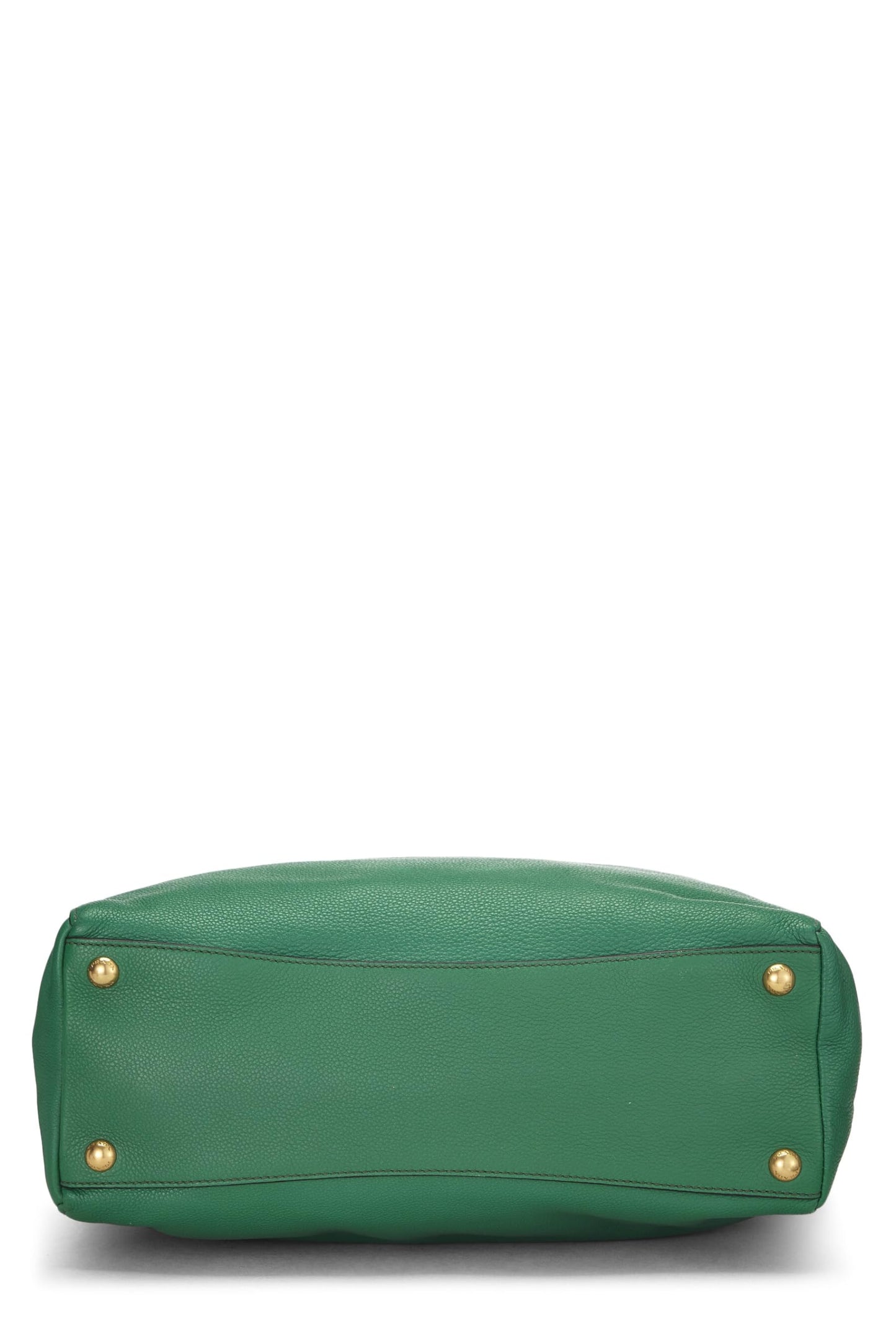 Prada, sac fourre-tout en grain Vitello vert d'occasion, vert