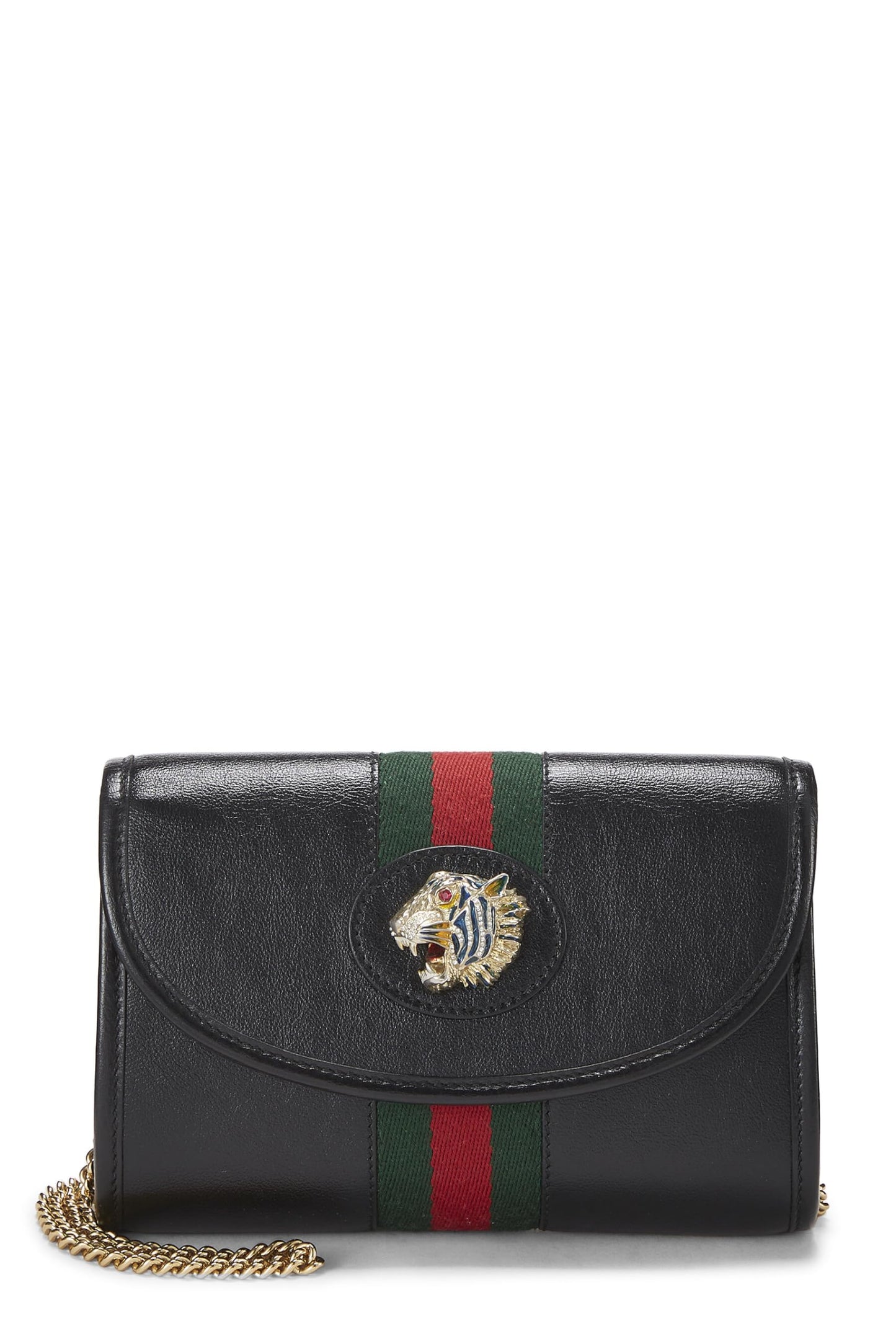 Gucci, Bolso de hombro Mini Rajah de piel negra Pre-Loved, Negro