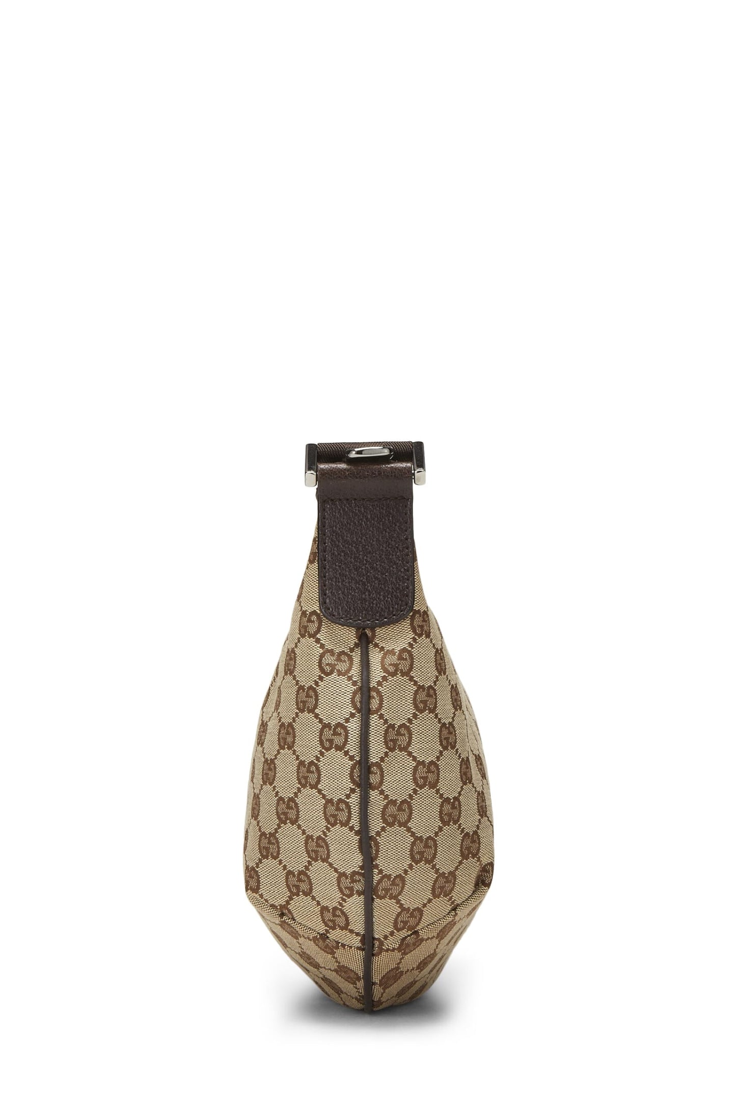 Gucci, sac messager rond en toile GG d'origine d'occasion, marron