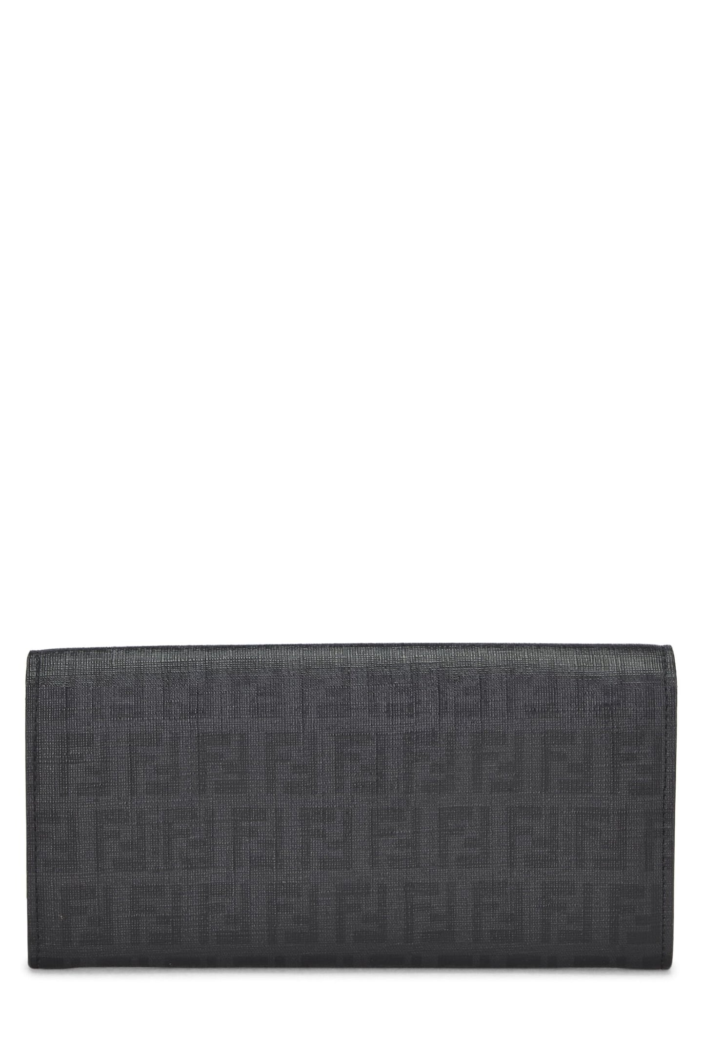 Fendi, portefeuille continental en toile enduite Zucchino noire d'occasion, noir