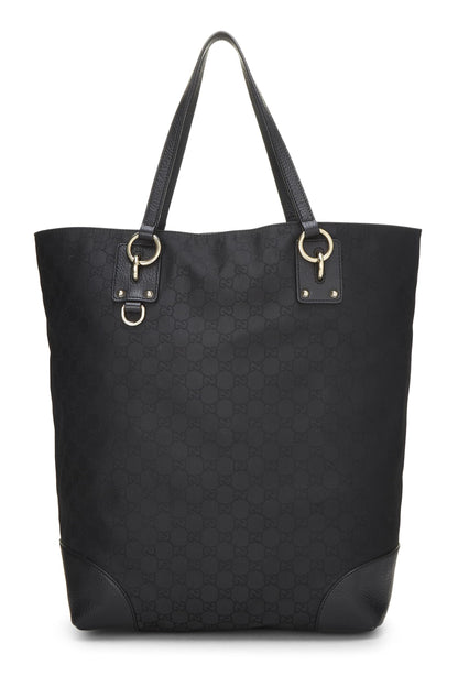 Gucci, Pre-Loved Black Nylon GG Tote Bag, Black